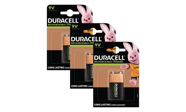 Duracell Ladattava 9V paristo x 3